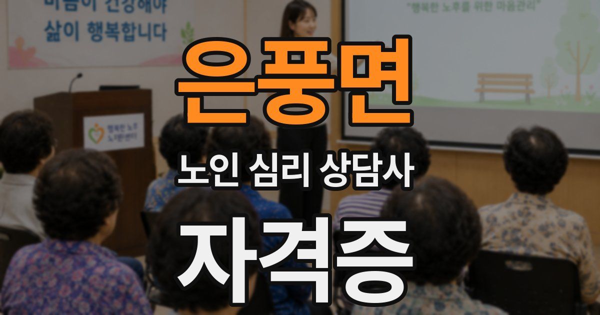 은풍면 노인 심리 상담사 자격증