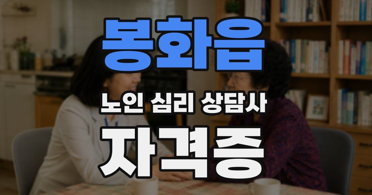 봉화읍 노인 심리 상담사 자격증