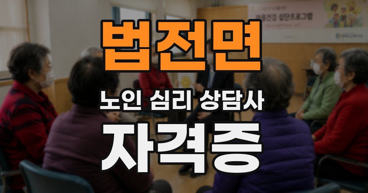 법전면 노인 심리 상담사 자격증