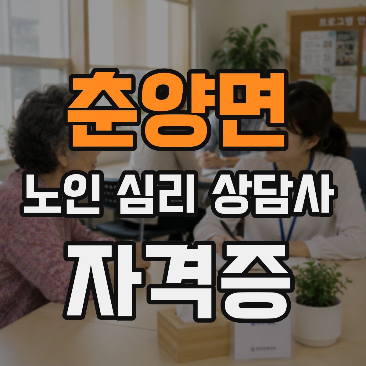 춘양면 노인 심리 상담사 자격증