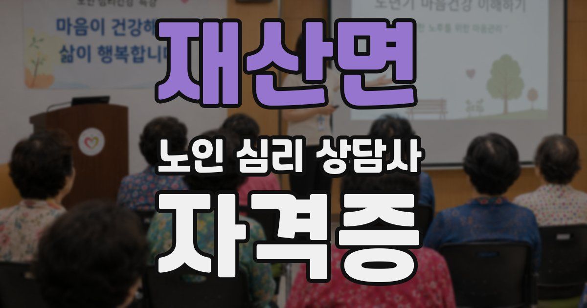재산면 노인 심리 상담사 자격증