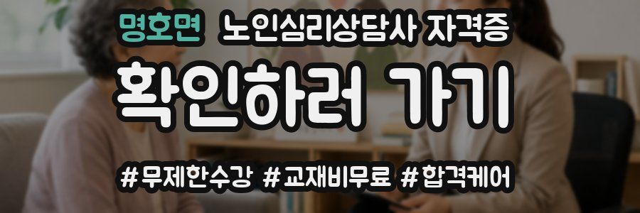 명호면 노인 심리 상담사 자격증