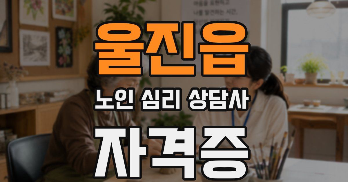 울진읍 노인 심리 상담사 자격증