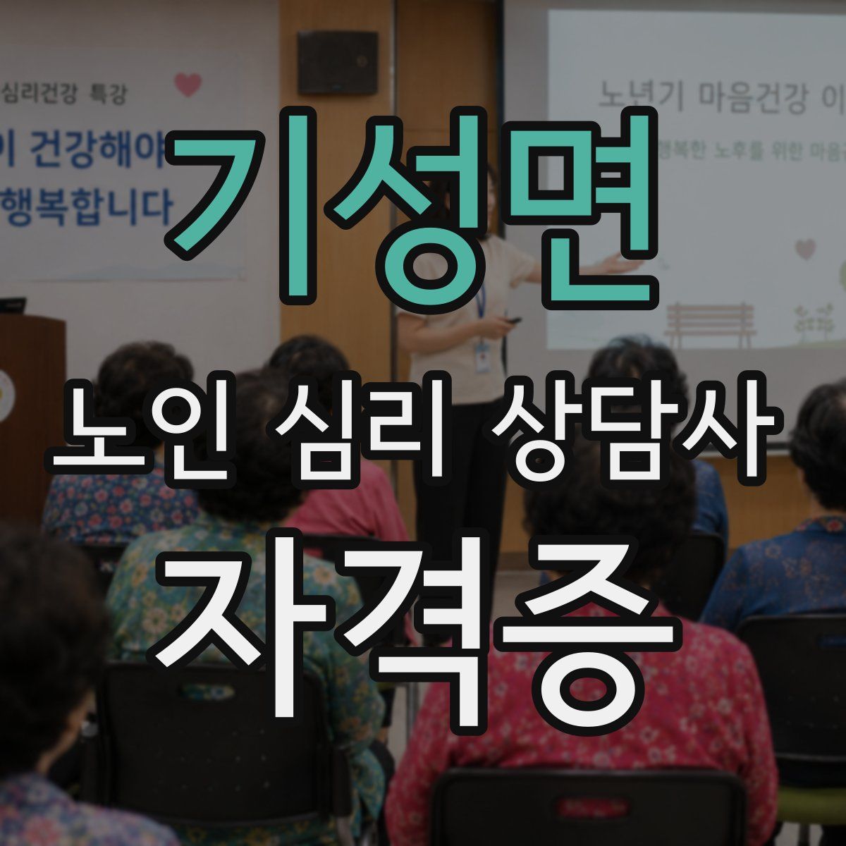기성면 노인 심리 상담사 자격증