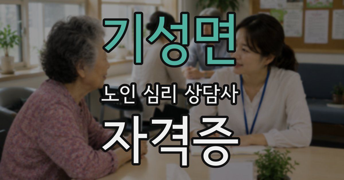 기성면 노인 심리 상담사 자격증