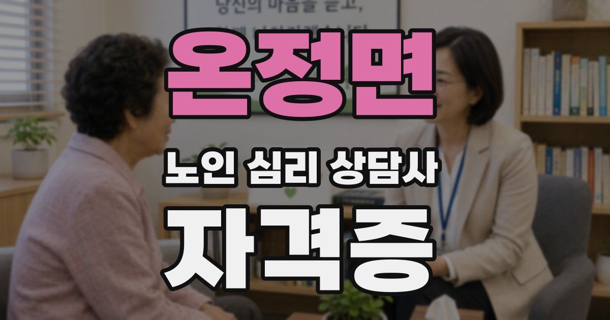 온정면 노인 심리 상담사 자격증