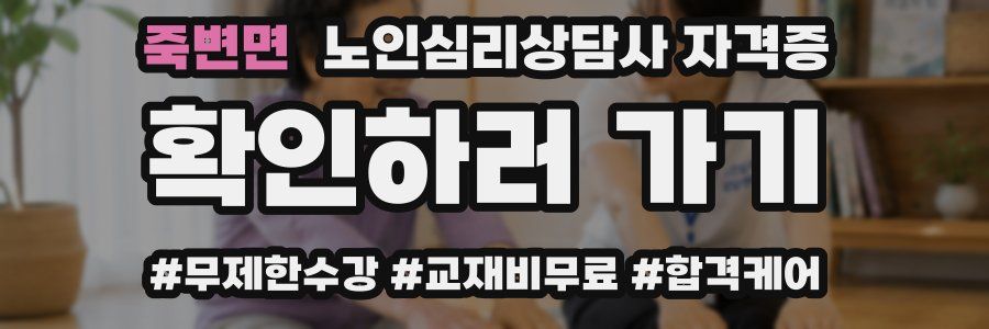 죽변면 노인 심리 상담사 자격증