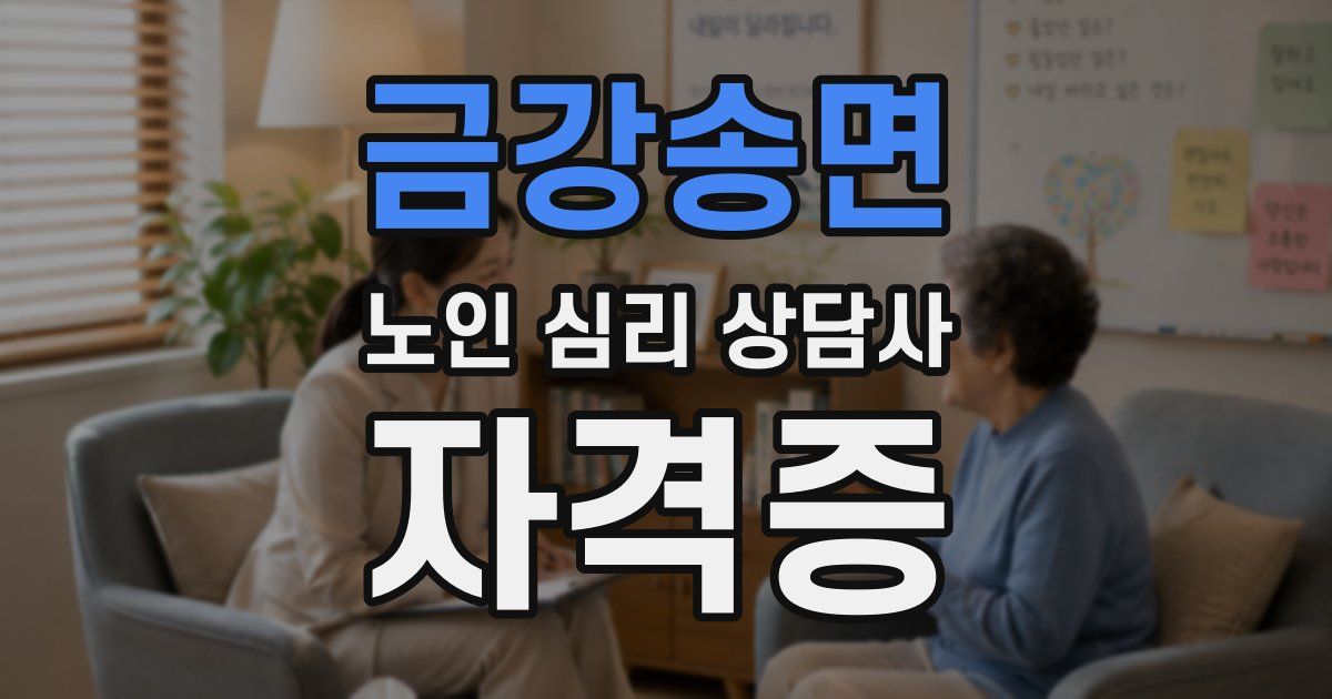 금강송면 노인 심리 상담사 자격증