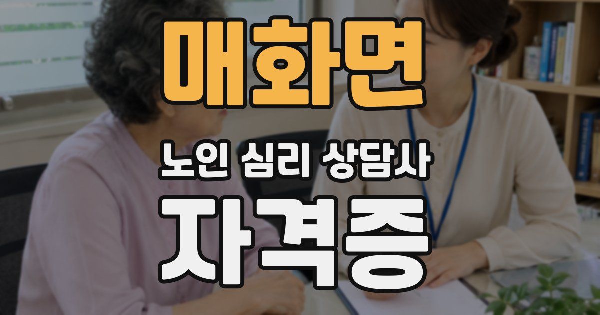 매화면 노인 심리 상담사 자격증