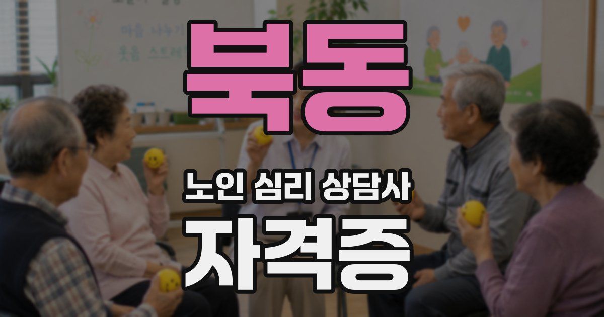 북동 노인 심리 상담사 자격증