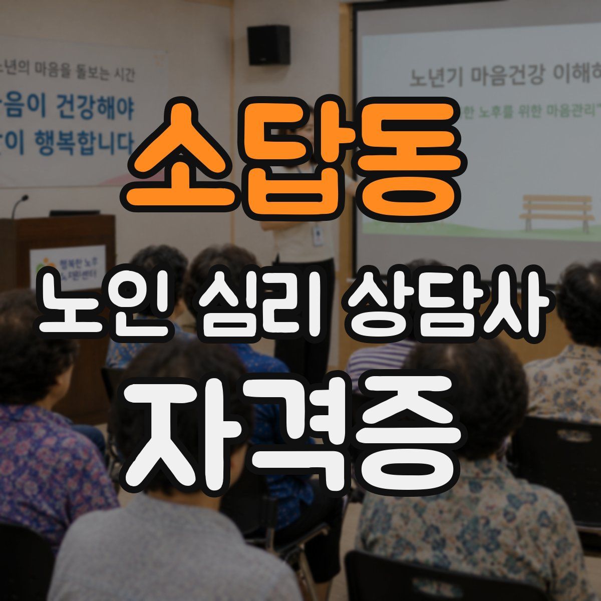 소답동 노인 심리 상담사 자격증