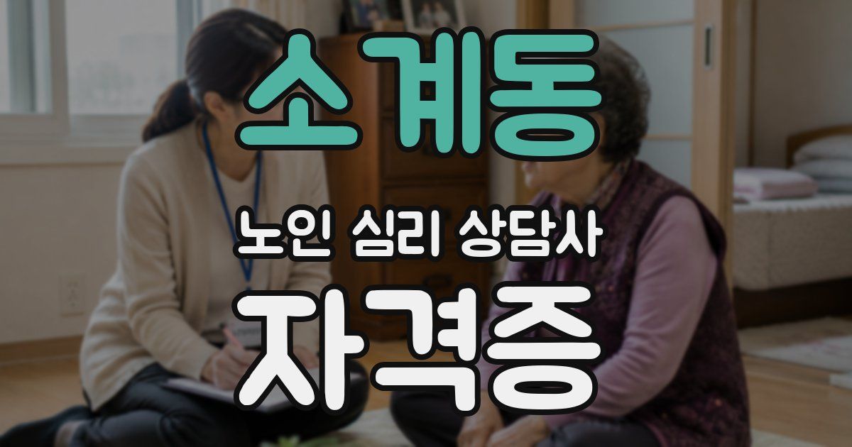 소계동 노인 심리 상담사 자격증