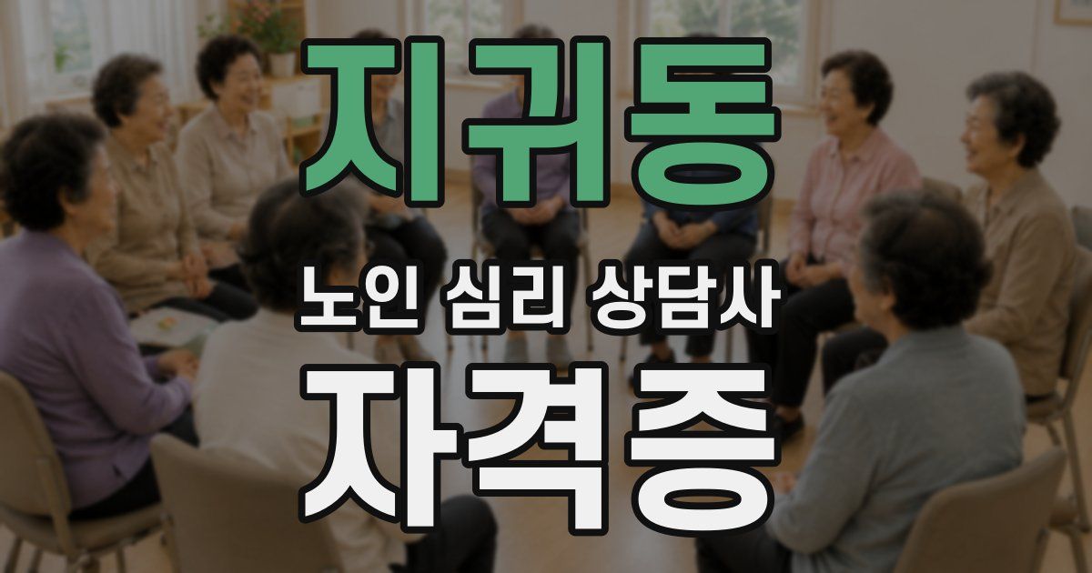 지귀동 노인 심리 상담사 자격증