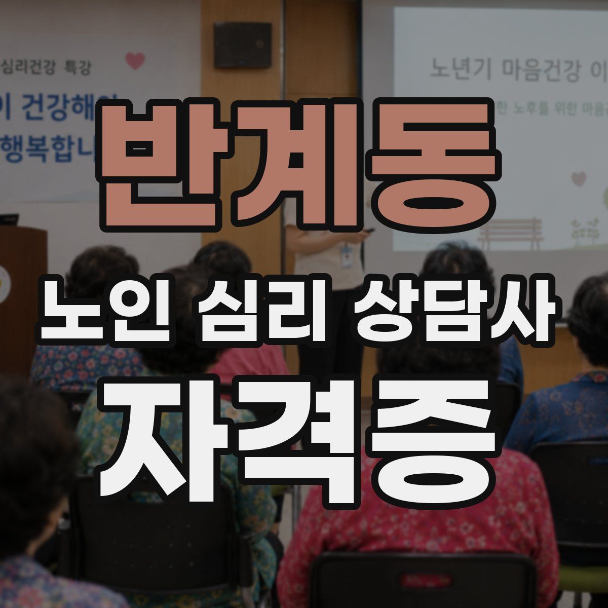 반계동 노인 심리 상담사 자격증