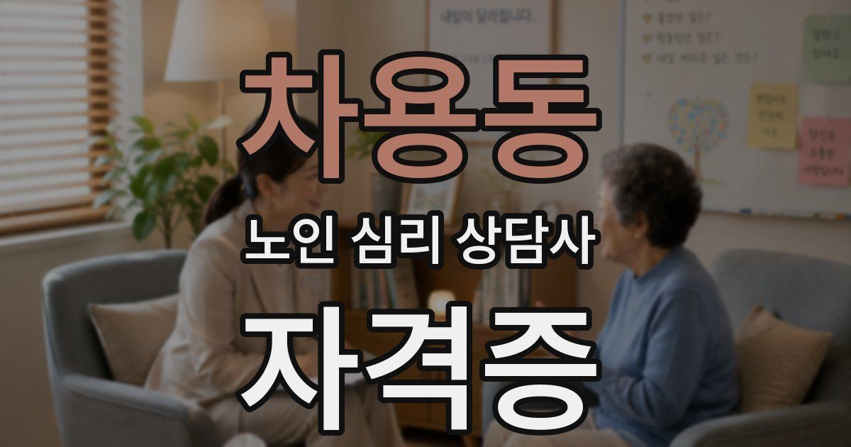 차용동 노인 심리 상담사 자격증