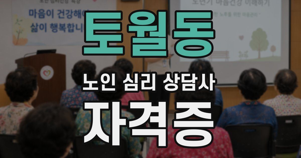 토월동 노인 심리 상담사 자격증
