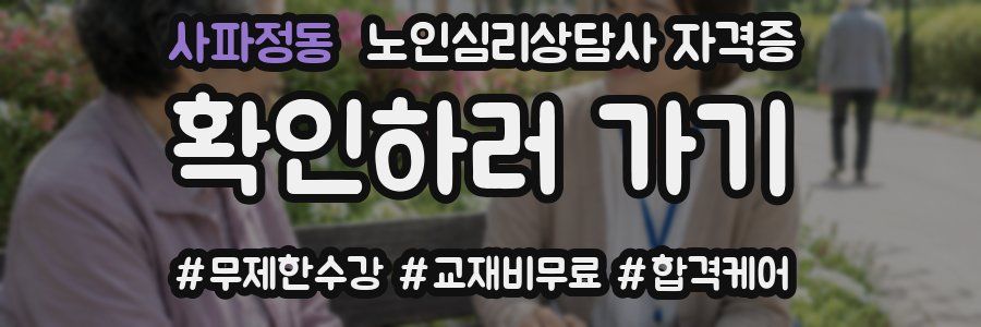 사파정동 노인 심리 상담사 자격증