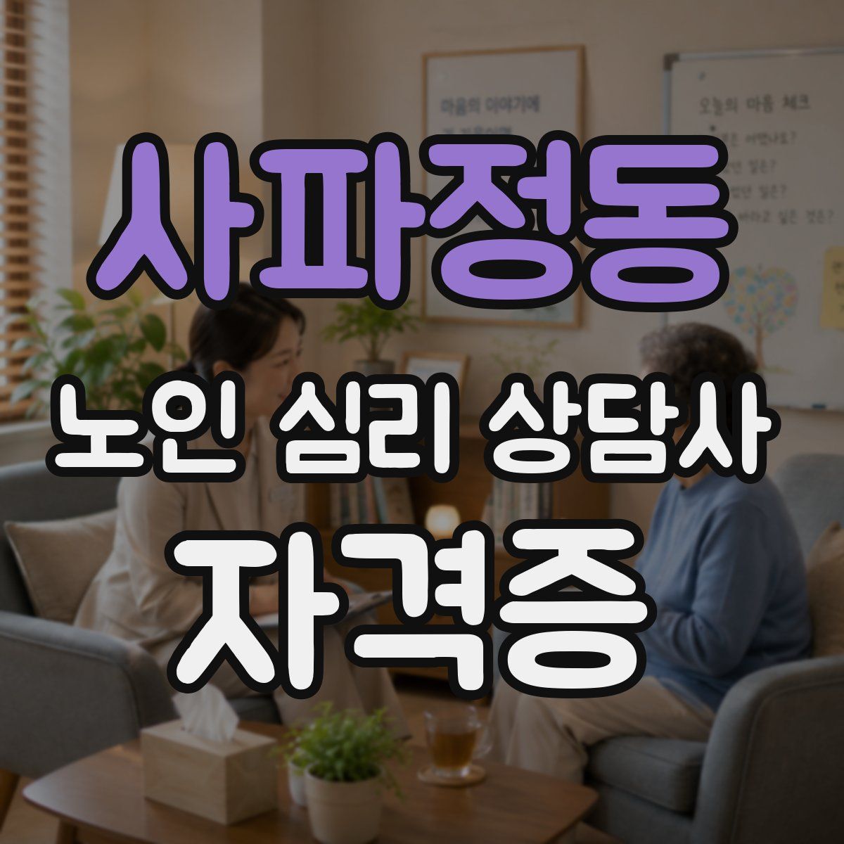 사파정동 노인 심리 상담사 자격증