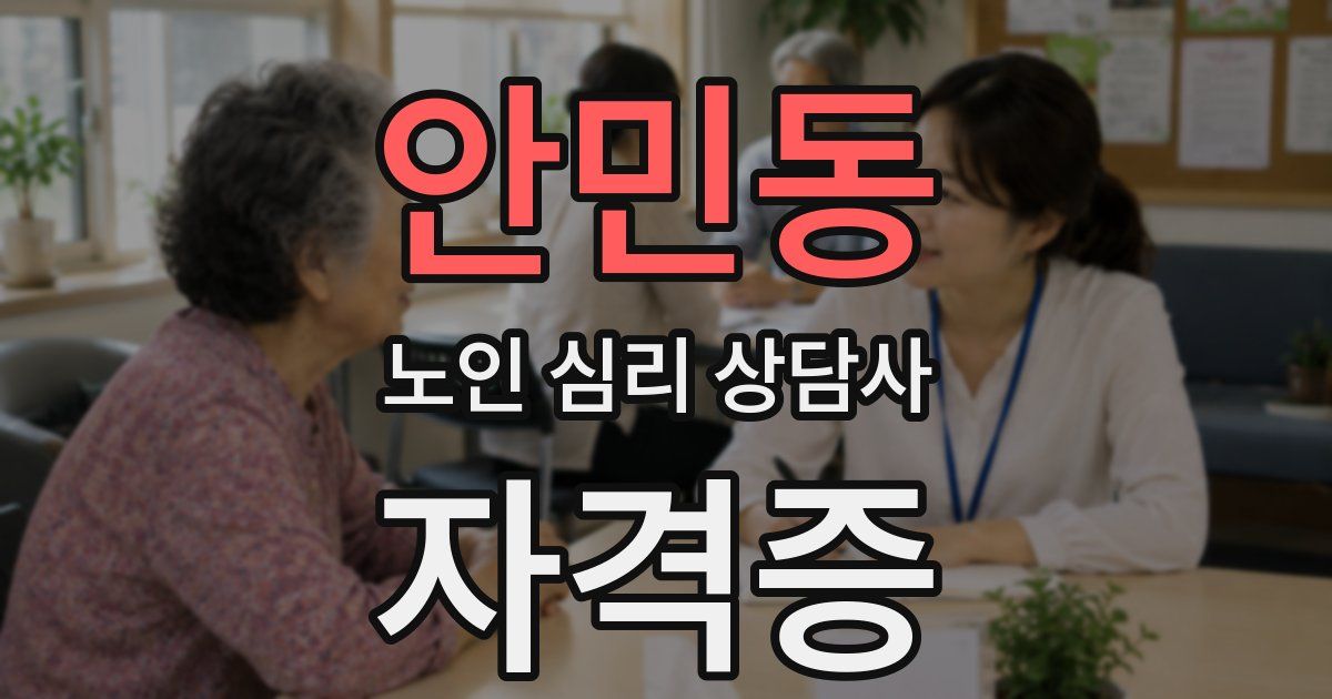 안민동 노인 심리 상담사 자격증