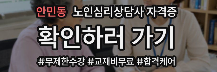 안민동 노인 심리 상담사 자격증
