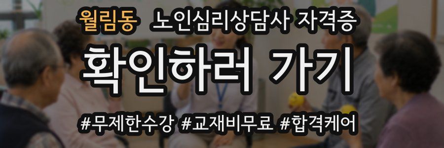 월림동 노인 심리 상담사 자격증