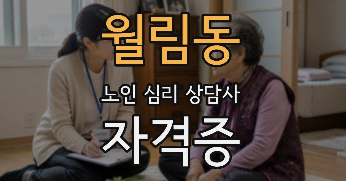 월림동 노인 심리 상담사 자격증
