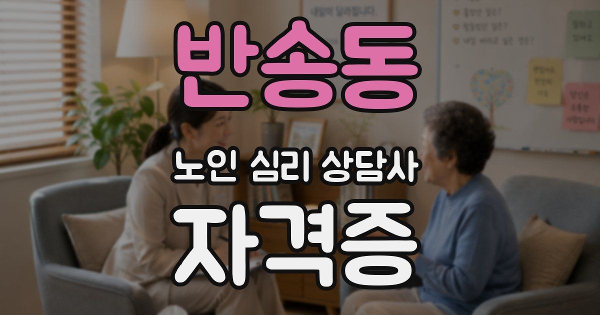 반송동 노인 심리 상담사 자격증
