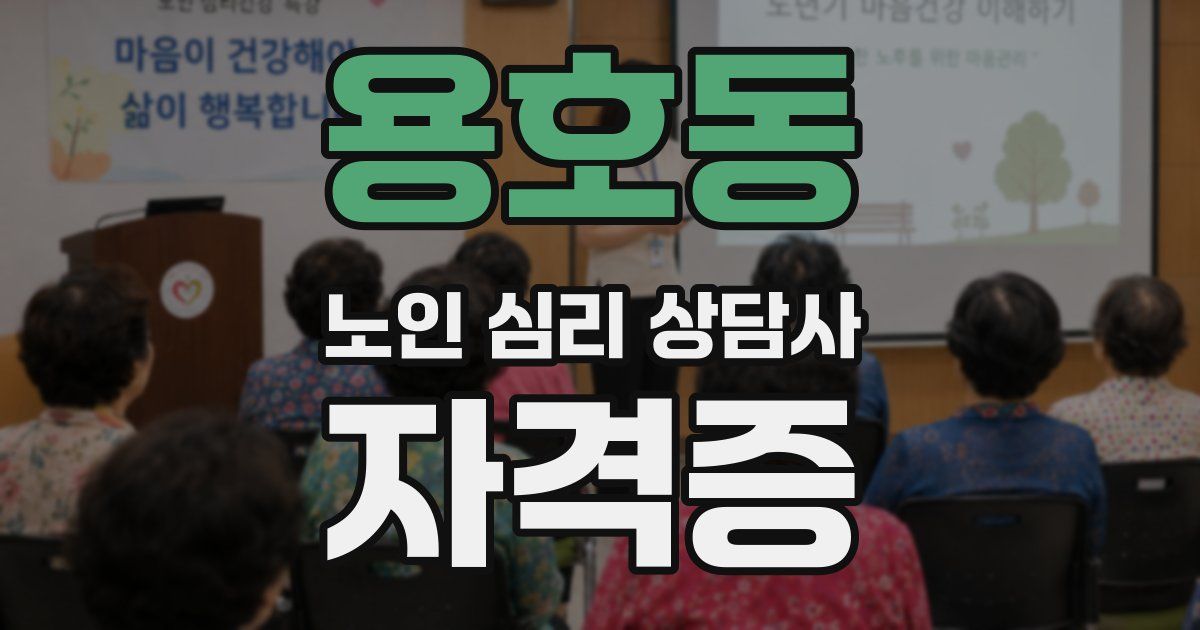 용호동 노인 심리 상담사 자격증