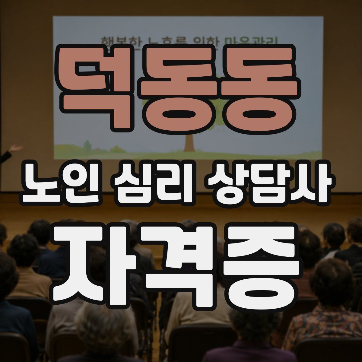 덕동동 노인 심리 상담사 자격증
