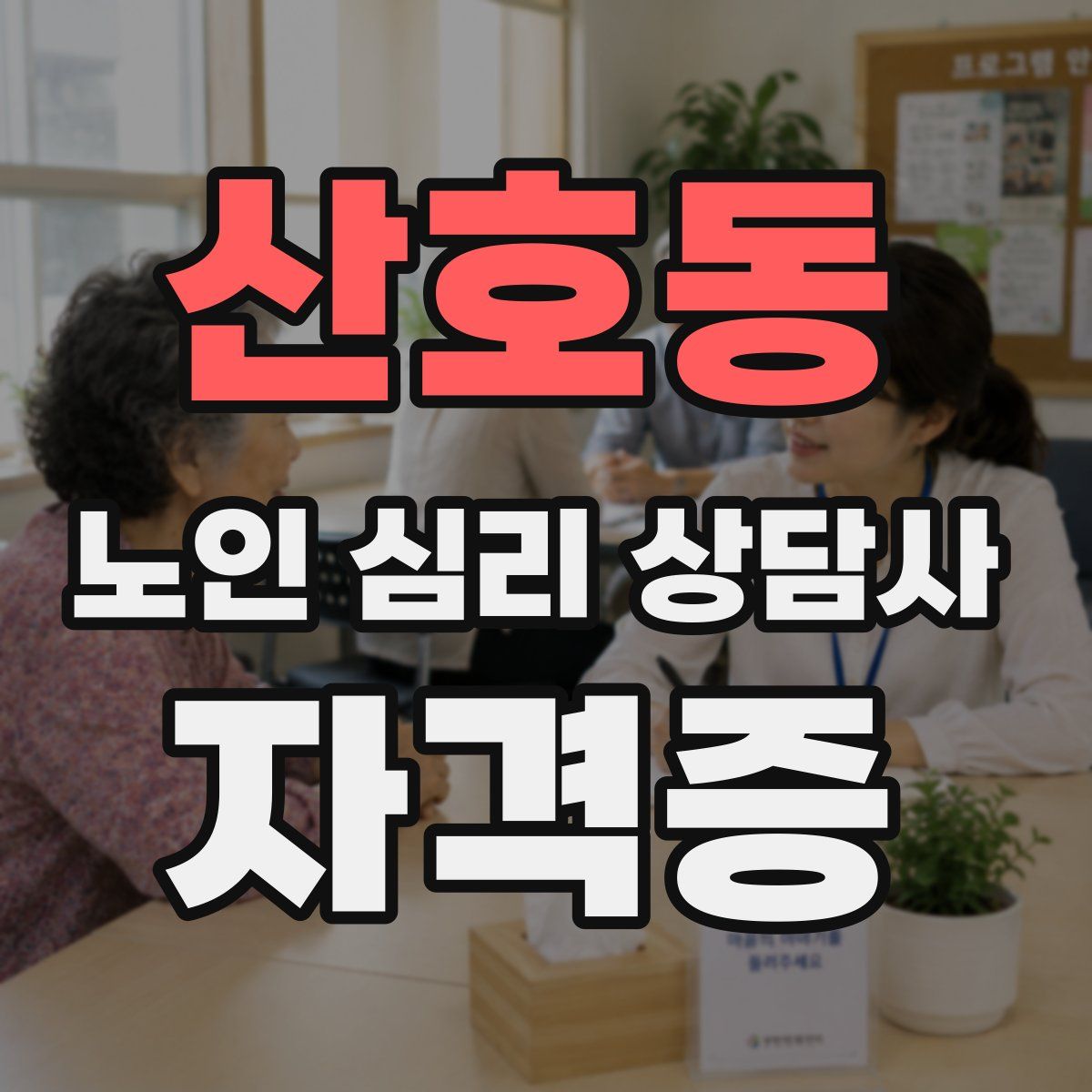 산호동 노인 심리 상담사 자격증