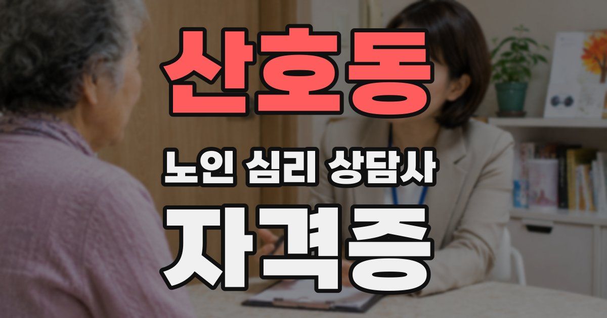 산호동 노인 심리 상담사 자격증