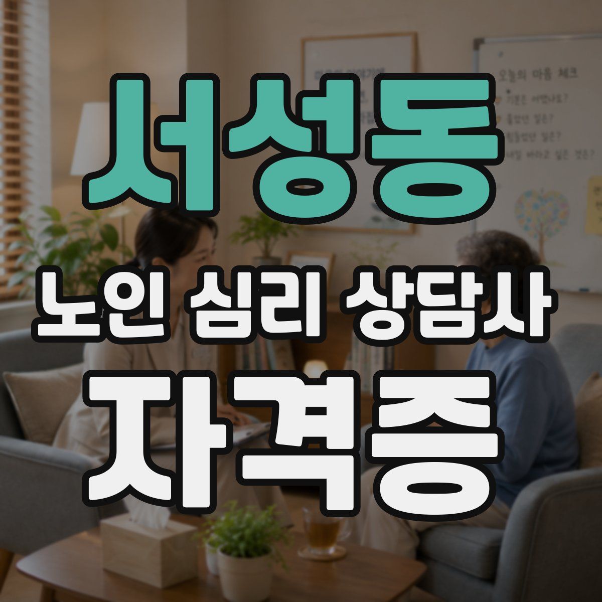서성동 노인 심리 상담사 자격증