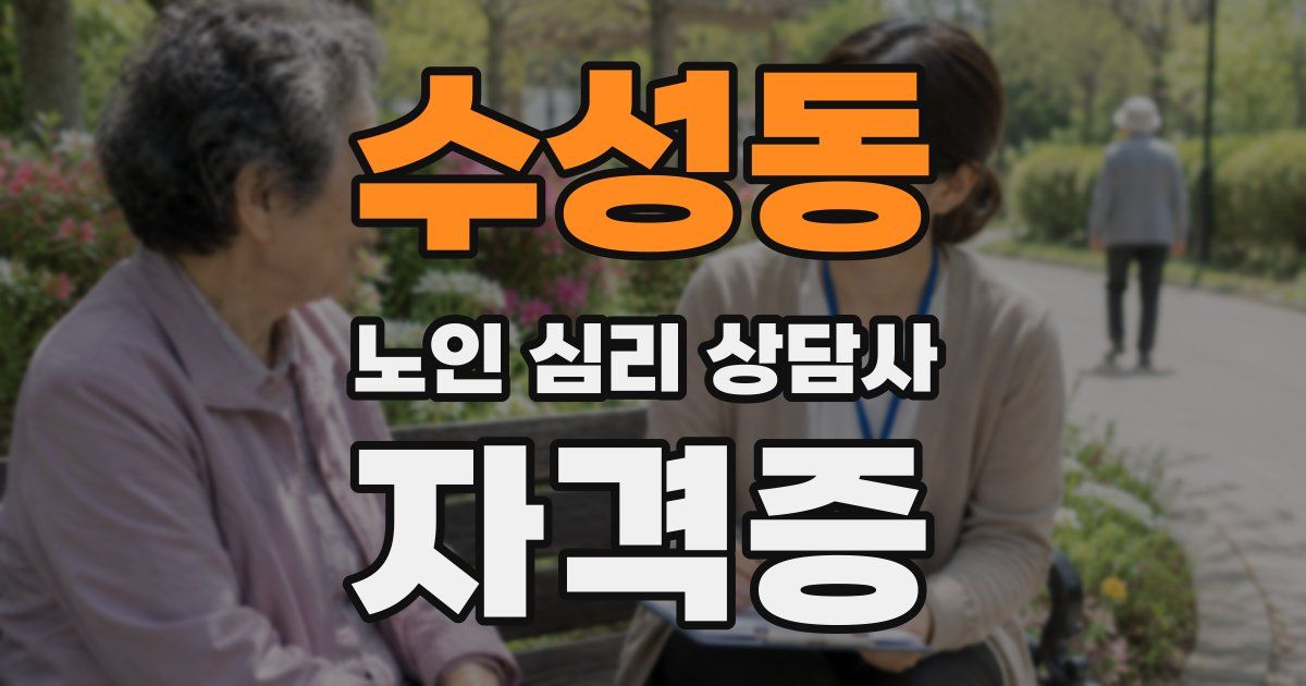 수성동 노인 심리 상담사 자격증