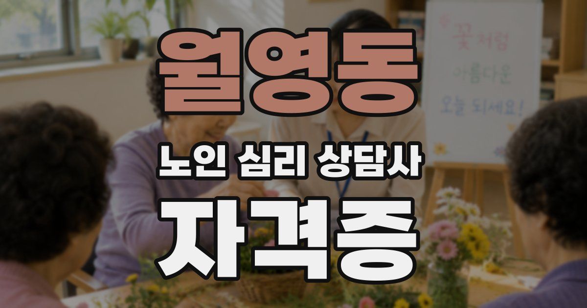 월영동 노인 심리 상담사 자격증
