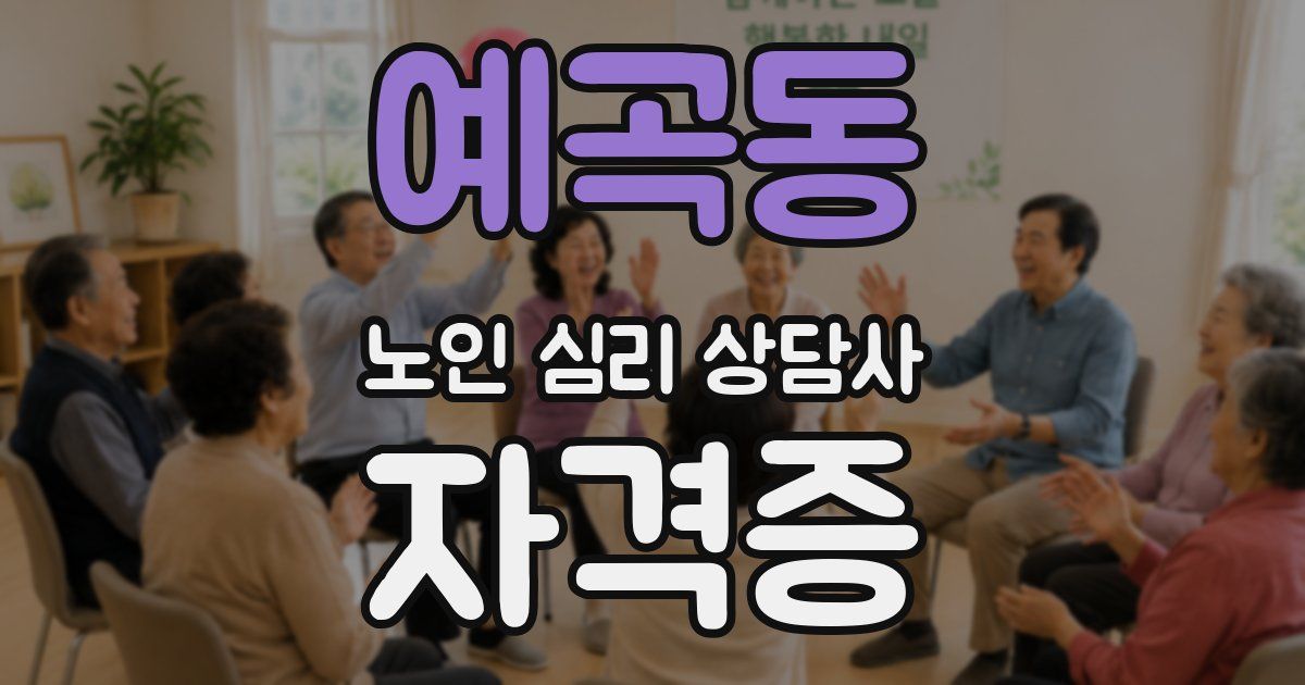 예곡동 노인 심리 상담사 자격증