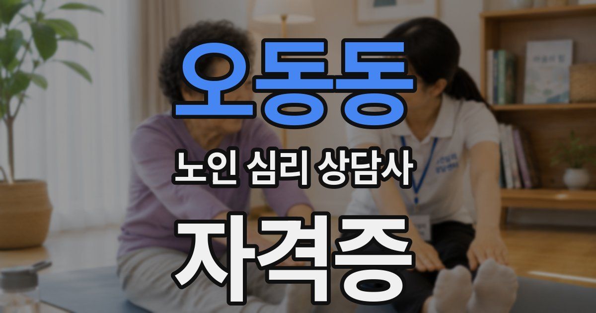 오동동 노인 심리 상담사 자격증