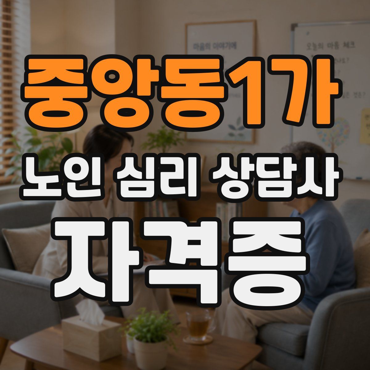 중앙동1가 노인 심리 상담사 자격증