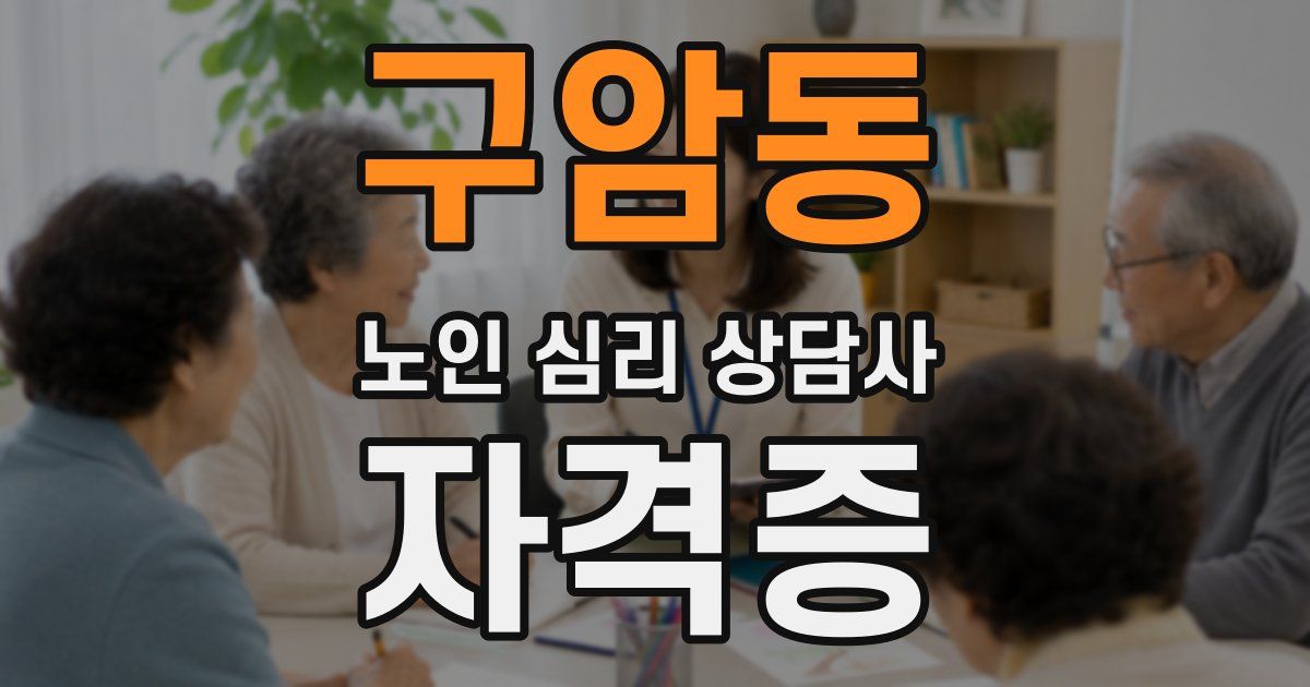 구암동 노인 심리 상담사 자격증