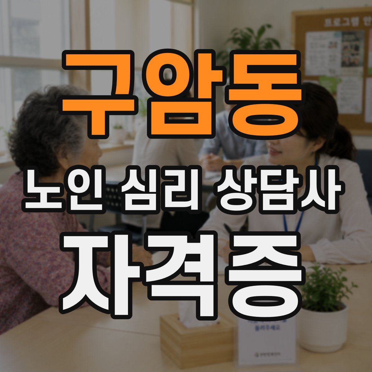 구암동 노인 심리 상담사 자격증