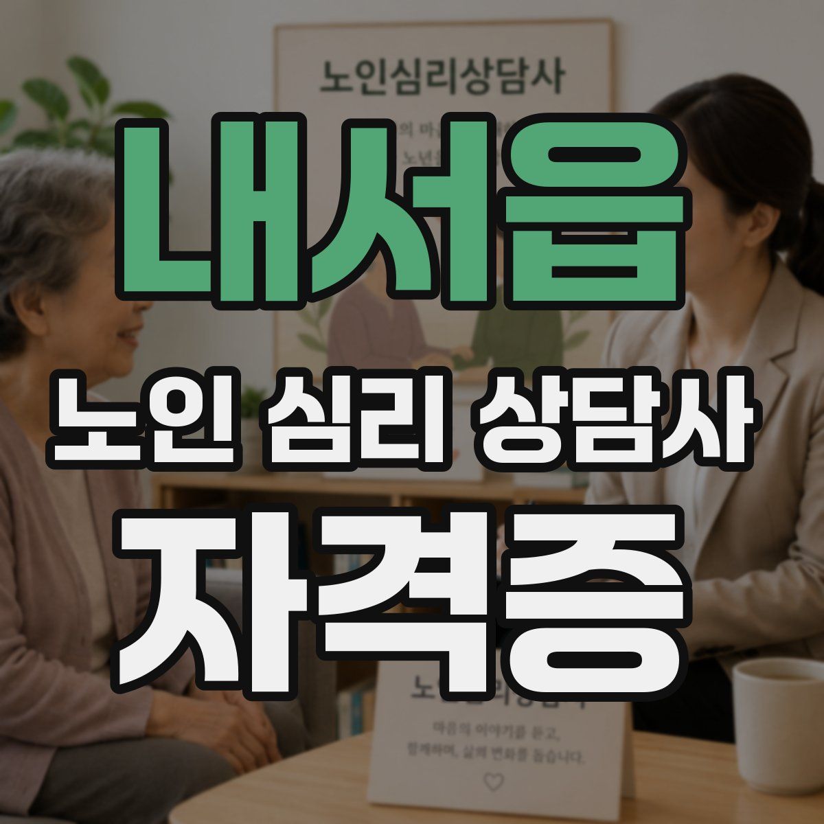 내서읍 노인 심리 상담사 자격증