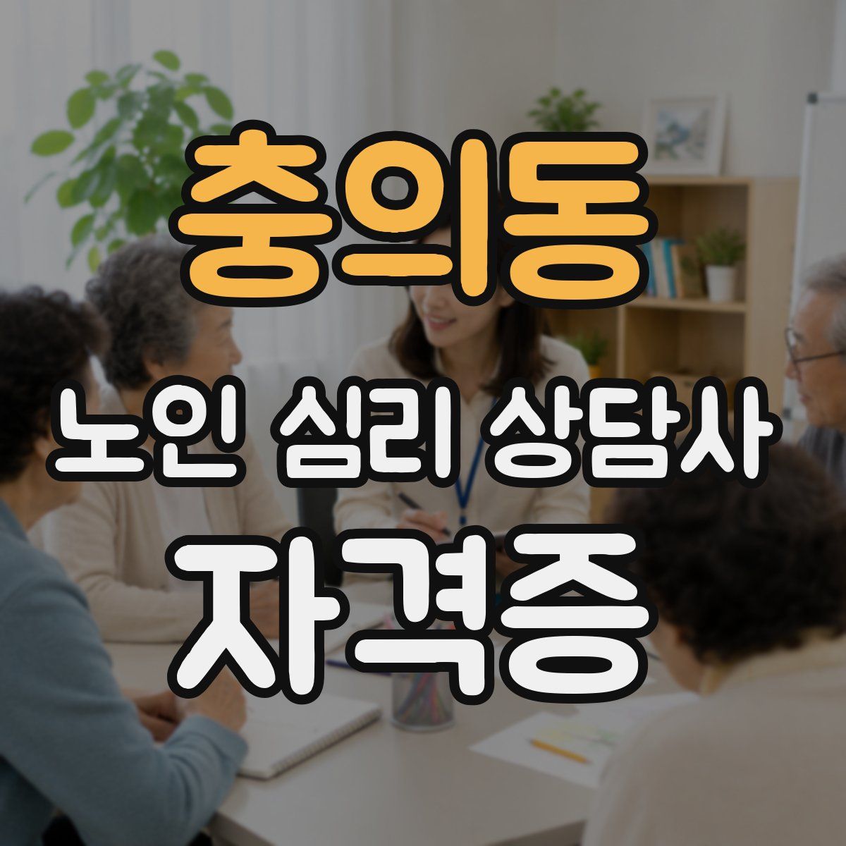 충의동 노인 심리 상담사 자격증