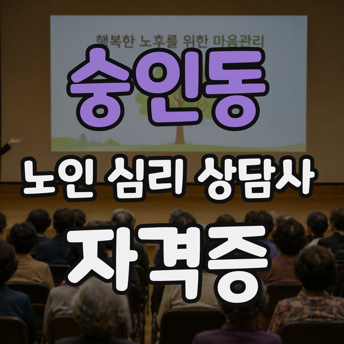 숭인동 노인 심리 상담사 자격증