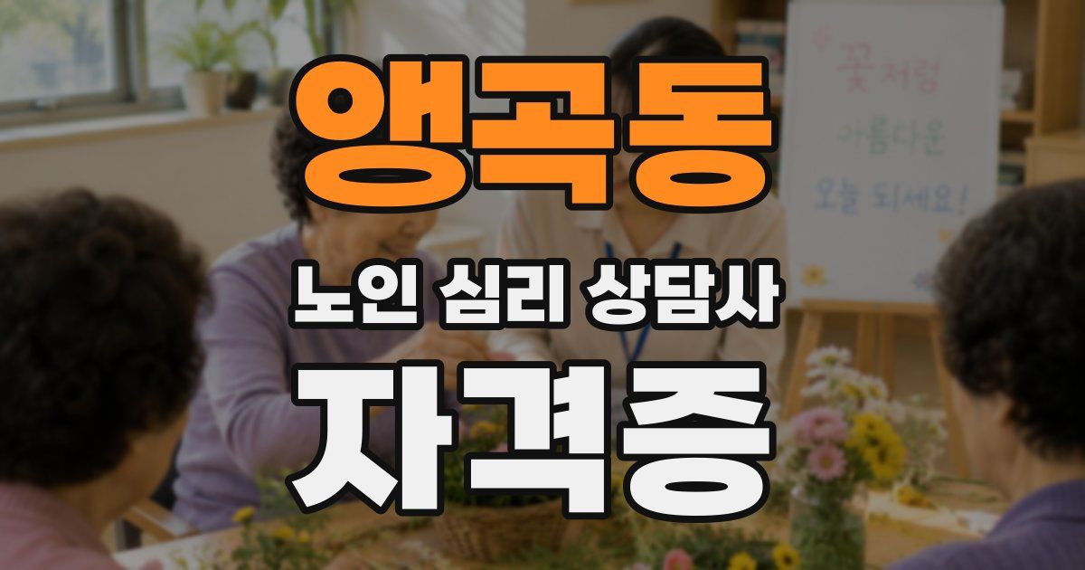 앵곡동 노인 심리 상담사 자격증