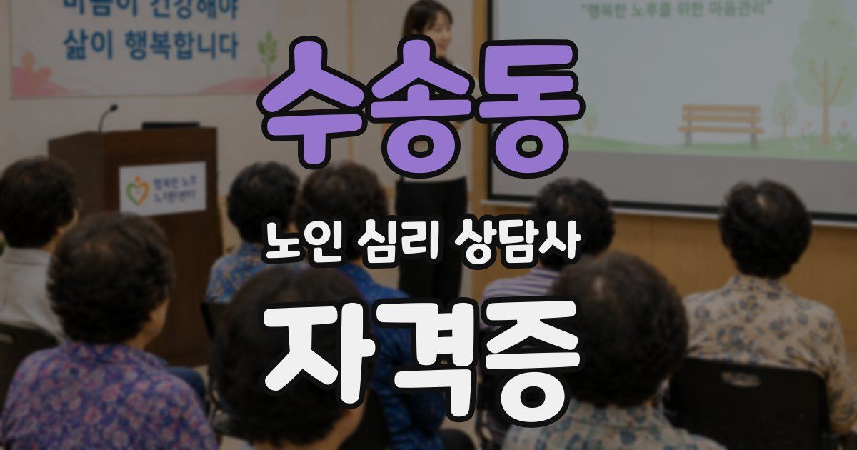 수송동 노인 심리 상담사 자격증
