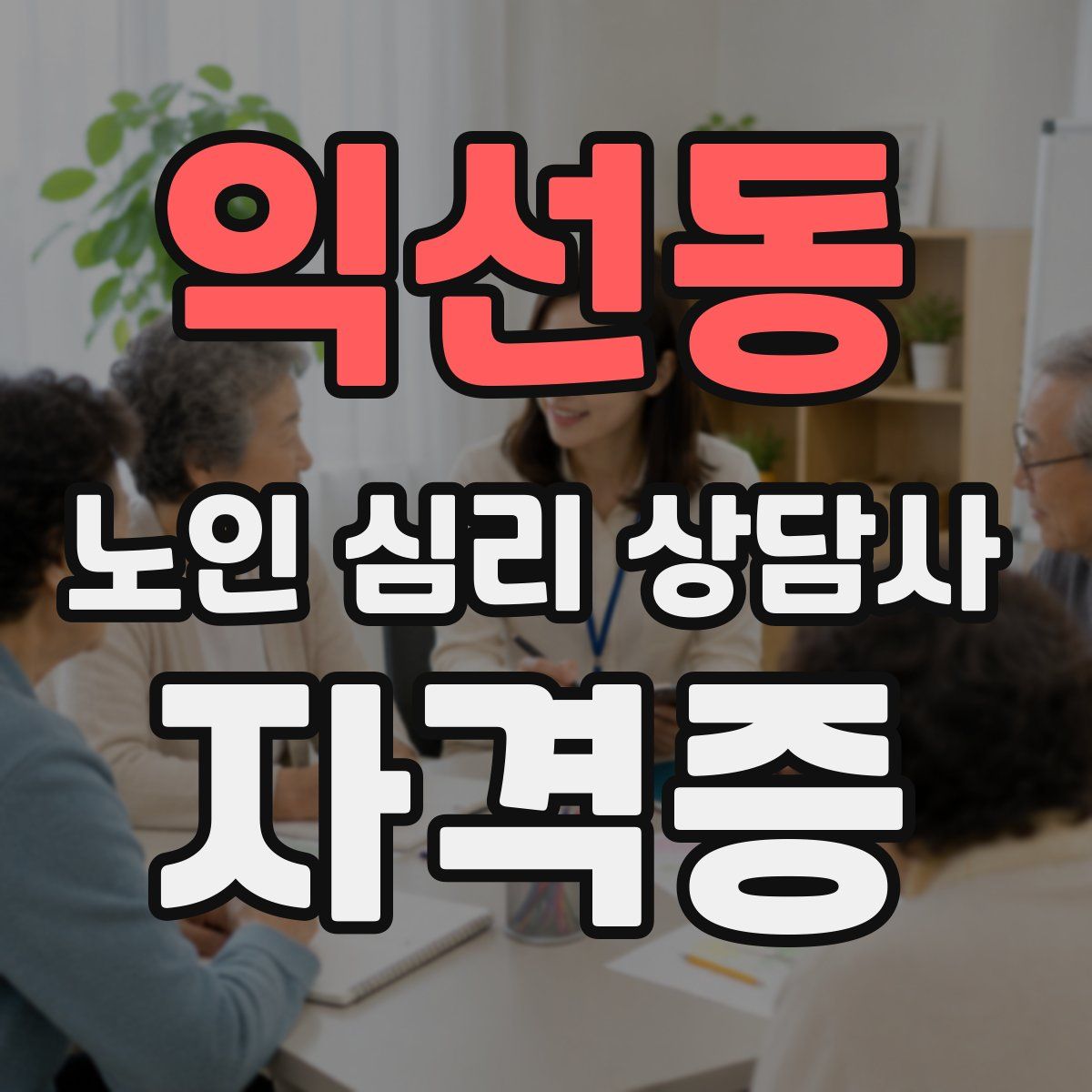 익선동 노인 심리 상담사 자격증