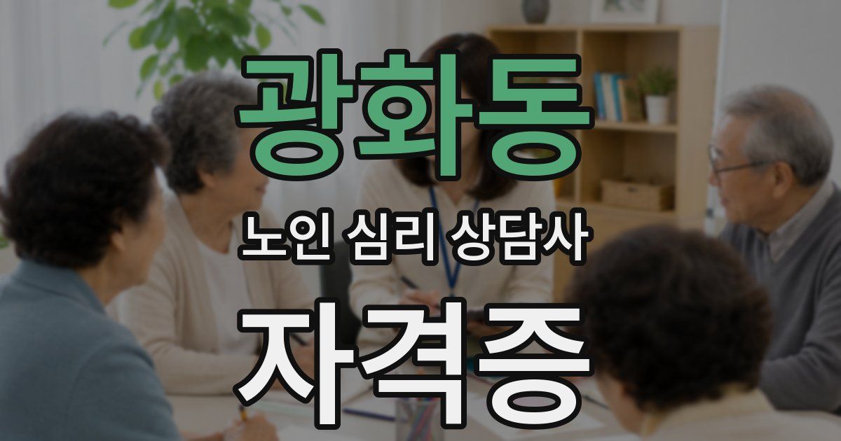 광화동 노인 심리 상담사 자격증