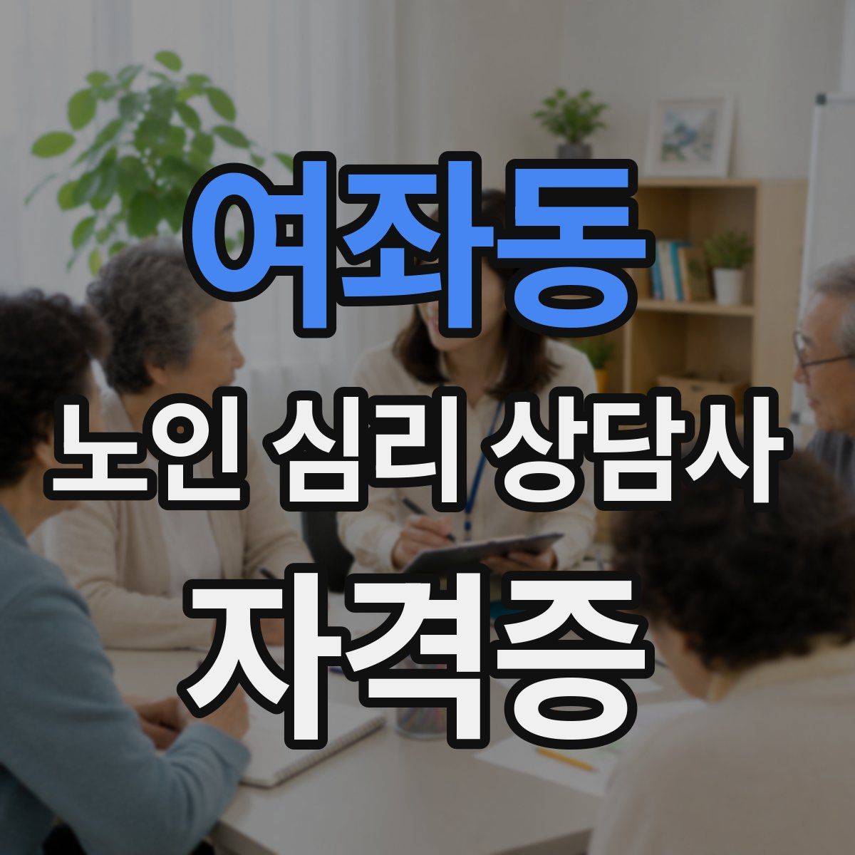 여좌동 노인 심리 상담사 자격증