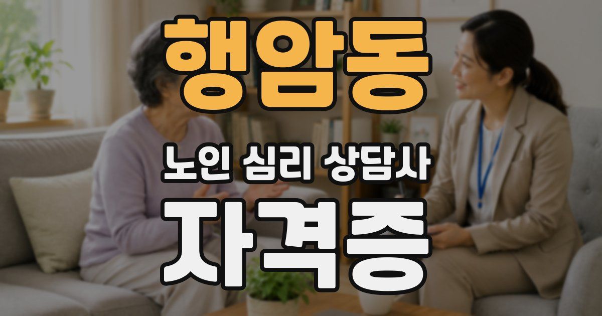 행암동 노인 심리 상담사 자격증