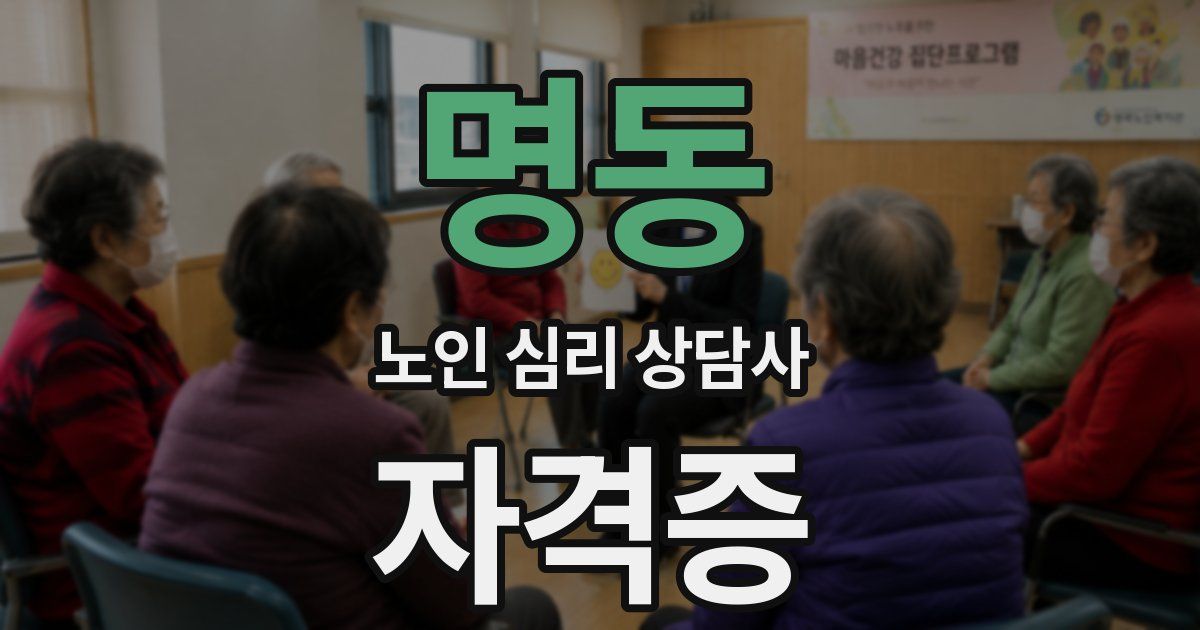 명동 노인 심리 상담사 자격증