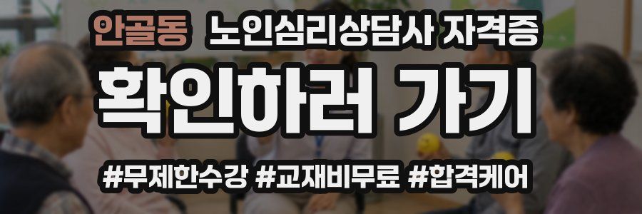 안골동 노인 심리 상담사 자격증